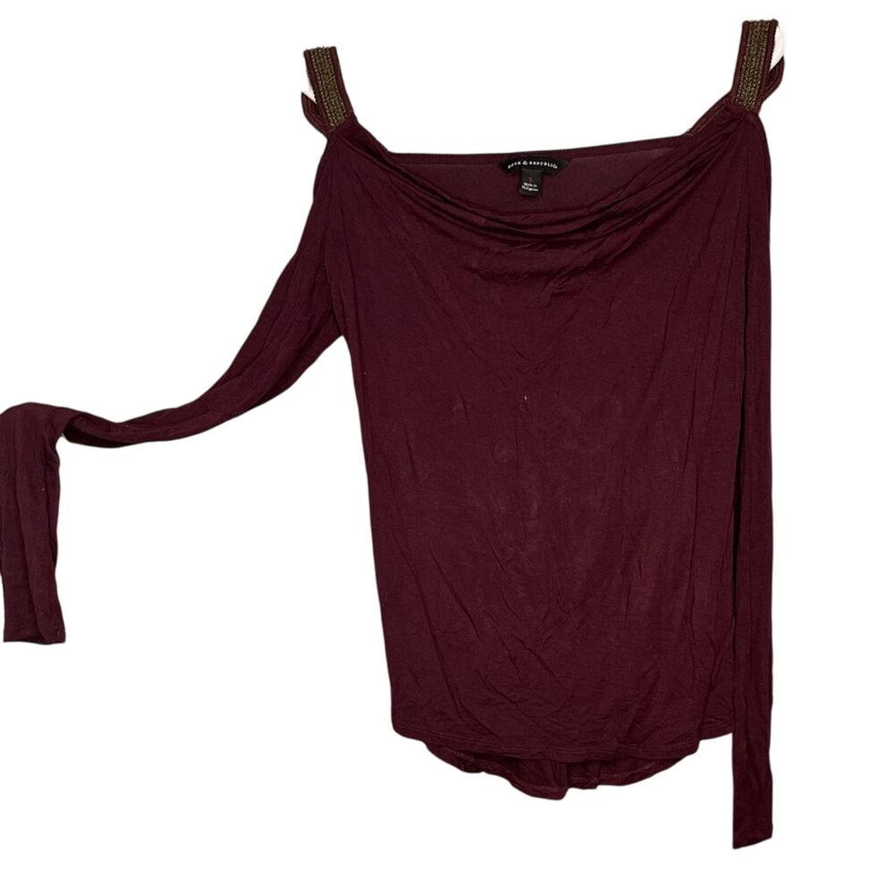 Oxblood burgundy Rock & Republic cold shoulder top size small